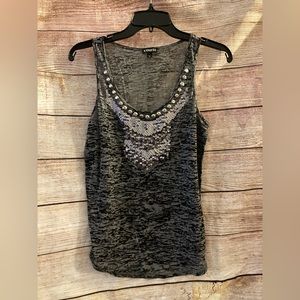 Express XS tank top with sequins and beads